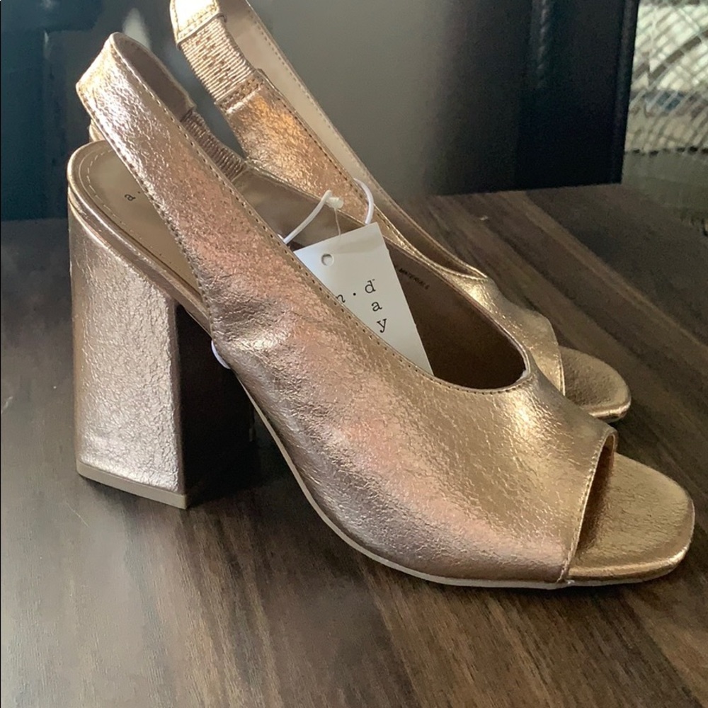 Rose Gold Block Heel